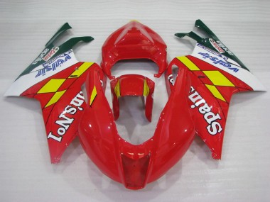 Best 2003-2006 Aprilia RSV1000 Motorcycle Fairings - Red Yellow White Spains No1 Valsir Castrol