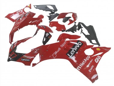 Best 2020-2021 Ducati Panigale V4 V4S Motorcycle Fairing - Red Glossy Black Lenovo 117
