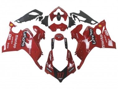 Best 2020-2021 Ducati Panigale V4 V4S Motorcycle Fairing - Red Glossy Black Lenovo 117
