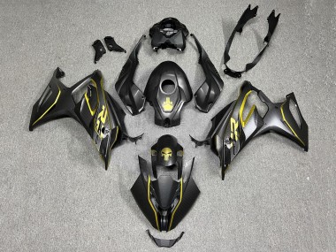 Best 2023-2024 BMW S1000RR Motorcycle Fairings - Gold Black Carbon Fiber