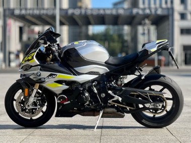 Best 2023-2024 BMW S1000RR Motorcycle Fairings - Silver Yellow Carbon Fiber