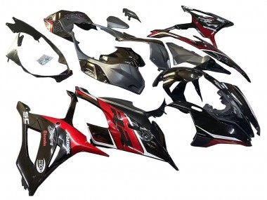 Best 2019-2022 BMW S1000RR Motorcycle Fairings - Black Dark Red