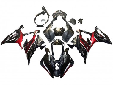 Best 2019-2022 BMW S1000RR Motorcycle Fairings - Black Dark Red