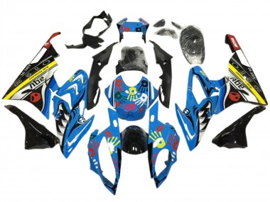 Best 2017-2018 BMW S1000RR Motorcycle Fairings - Blue Yellow Black Shark