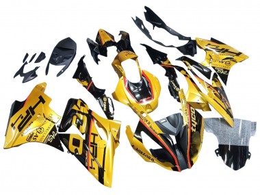 Best 2017-2018 BMW S1000RR Motorcycle Fairings - Gold Black Tyco
