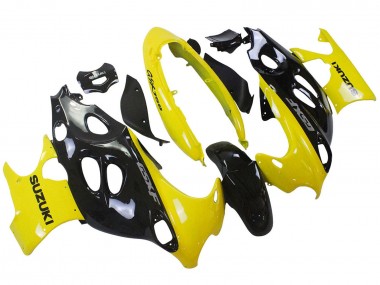 Best 2004-2006 Suzuki GSX600F/GSX750F Motorcycle Fairings - Glossy Black Yellow