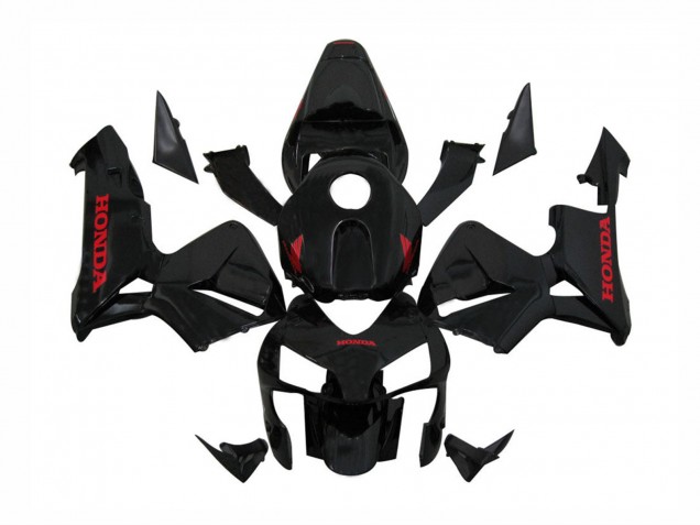 2003-2004 Honda CBR600RR Motorcycle Fairings - Glossy Black Red Decals