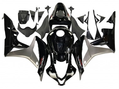 Best 2007-2008 Honda CBR600RR Motorcycle Fairing Kits - Silver Glossy Black