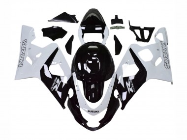 Best 2004-2005 Suzuki GSXR 600 / GSXR 750 Motorcycle Fairings - White Black