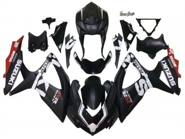 Best 2008-2010 Suzuki GSXR 600 / GSXR 750 Motorcycle Fairings - Matte Black Red White