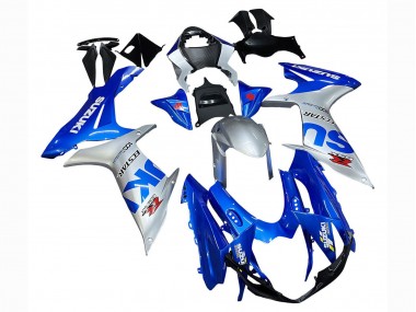 Best 2011-2024 Suzuki GSXR 600 / GSXR 750 Motorcycle Fairings - Blue Silver Ecstar