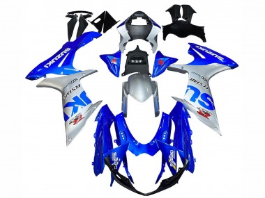 Best 2011-2024 Suzuki GSXR 600 / GSXR 750 Motorcycle Fairings - Blue Silver Ecstar