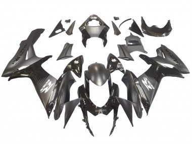 Best 2011-2024 Suzuki GSXR 600 / GSXR 750 Motorcycle Fairings - Matte Black Glossy Black White Decal