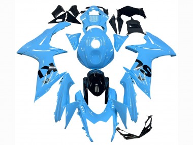 Best 2011-2024 Suzuki GSXR 600 / GSXR 750 Motorcycle Fairings - Light Blue Black