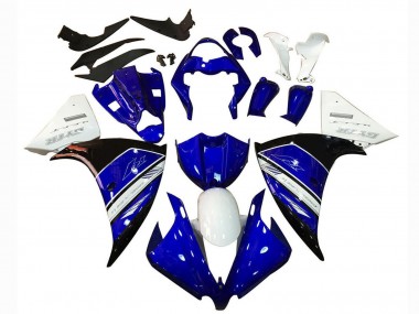 Best 2012-2014 Yamaha YZF 1000 R1 Motorcycle Fairing - White Blue Black