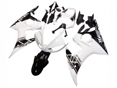 Best 2006-2009 Yamaha YZF R6S Motorcycle Fairings - White Glossy Black