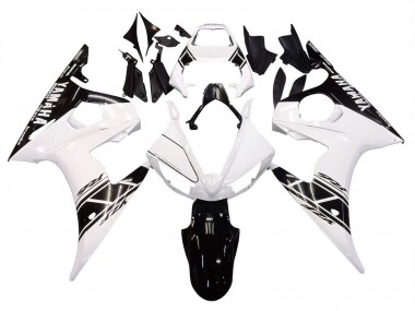 Best 2006-2009 Yamaha YZF R6S Motorcycle Fairings - White Glossy Black