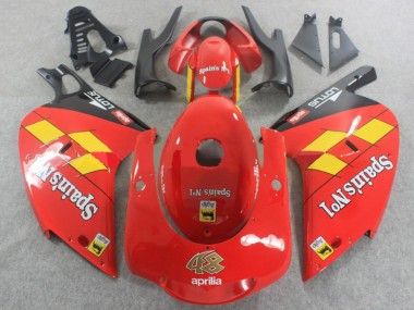 Best 2000-2005 Aprilia RS125 Motorcycle Fairings - Red Yellow Black Spains No1