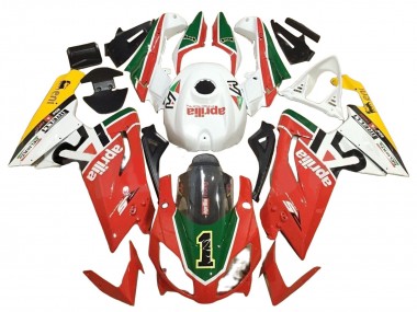 Best 2006-2011 Aprilia RS125 Motorcycle Fairings - White Red Green