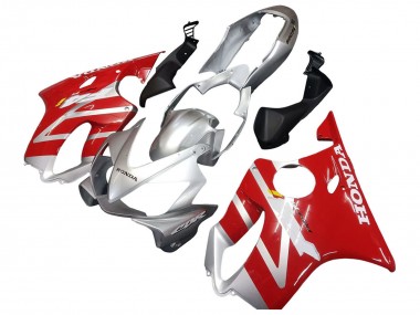 Best 2004-2007 Honda CBR600 F4i Motorcycle Fairings - Silver Red