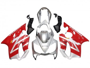 Best 2004-2007 Honda CBR600 F4i Motorcycle Fairings - Silver Red