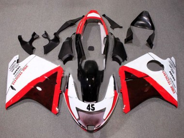 Best 1996-2007 Honda CBR1100XX Blackbird Motorcycle Fairings - White Red Glossy Black