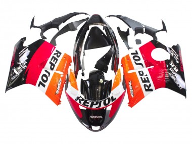 Best 1996-2007 Honda CBR1100XX Blackbird Abs Motorcycle Fairings - Orange White Red Glossy Black Repsol