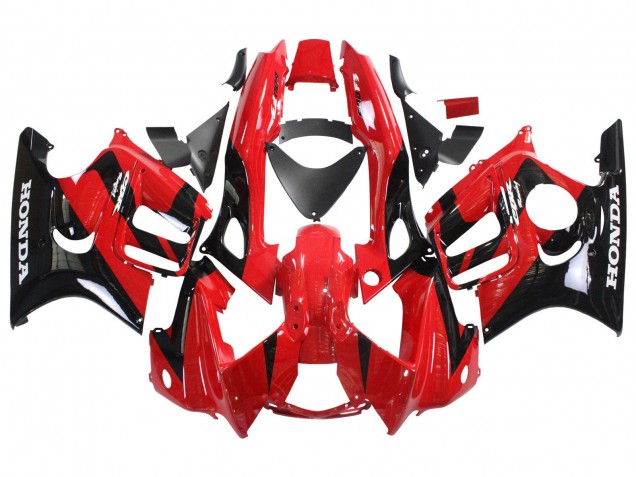 1997-1998 Honda CBR600 F3 Motorcycle Fairings - Red Glossy Black