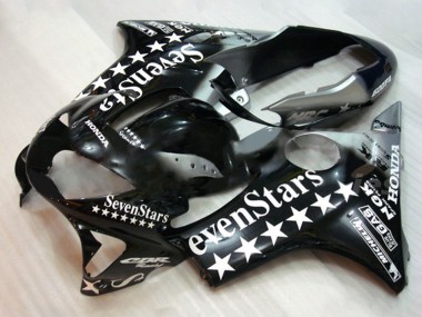 Best 1999-2000 Honda CBR600 F4 Motorcycle Fairings - Glossy Black White SevenStars