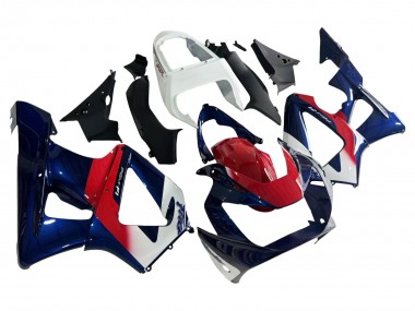 Best 2000-2001 Honda CBR900RR 929 Motorcycle Fairing - White Red Blue