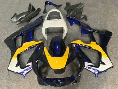 Best 2000-2001 Honda CBR900RR 929 Motorcycle Fairings - White Yellow Dark Blue