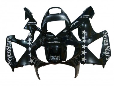 Best 2000-2001 Honda CBR900RR 929 Motorcycle Fairings - Glossy Black White SevenStars