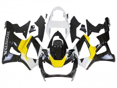 Best 2000-2001 Honda CBR900RR 929 Motorcycle Fairings - White Yellow Glossy Black