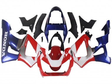 Best 2000-2001 Honda CBR900RR 929 Motorcycle Fairings - Silver Red Blue