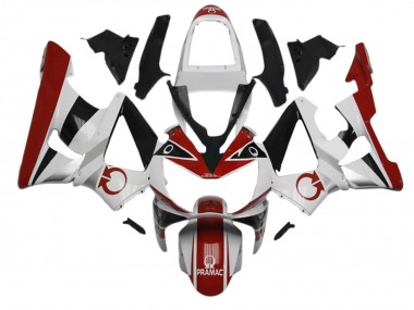 Best 2000-2001 Honda CBR900RR 929 Motorcycle Fairings - White Red Glossy Black Pramac