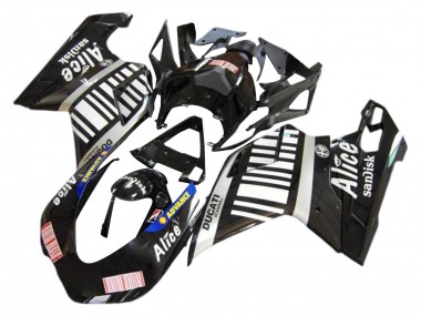 Best 2007-2014 Ducati 1098 Motorcycle Fairings - Silver Glossy Black Alice Sandisk