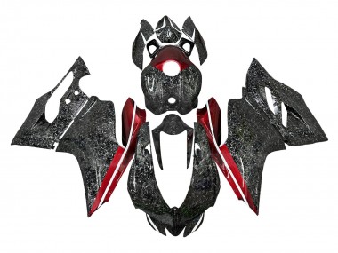 Best 2011-2014 Ducati Panigale 899/1199 Motorcycle Fairings - Black Forged Carbon Fiber Style Red