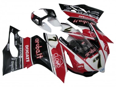 Best 2011-2014 Ducati Panigale 899/1199 Motorcycle Fairings - White Red Glossy Black Aruba.it 7