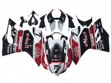 Best 2011-2014 Ducati Panigale 899/1199 Motorcycle Fairings - White Red Glossy Black Aruba.it 7