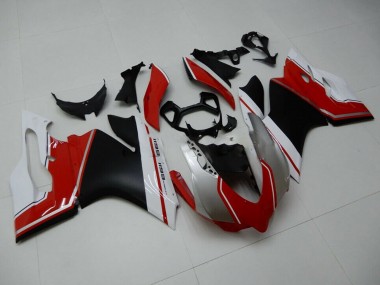 Best 2011-2014 Ducati 1199 Motorcycle Fairings - White Red Matte Black