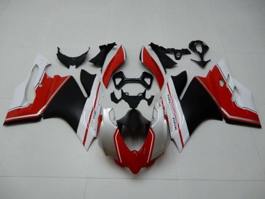 Best 2011-2014 Ducati 1199 Motorcycle Fairings - White Red Matte Black