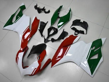 Best 2011-2014 Ducati Panigale 899 Motorcycle Fairings - White Red Dark Green