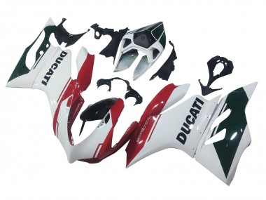 Best 2011-2014 Ducati Panigale 899 Motorcycle Fairings - White Red Glossy Black