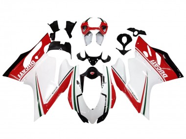 Best 2011-2014 Ducati 1199 Motorcycle Fairings - White Red Green Glossy Black