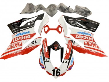 Best 2011-2014 Ducati Panigale 1199 Motorcycle Fairings - White Red Glossy Black Valsir Fiamm Ficc 16