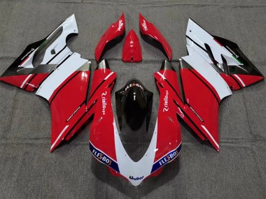 Best 2015-2020 Ducati 959/1299 Motorcycle Fairing - White Red Glossy Black Unibat Flex-Box