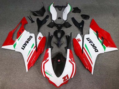 Best 2015-2020 Ducati 959/1299 Motorcycle Fairings - White Red Green Glossy Black 21