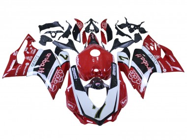 Best 2015-2020 Ducati 959/1299 Motorcycle Fairings - White Red Black Aruba 7
