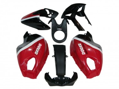 Best 2008-2012 Ducati Monster 696 796 1100 1100S Motorcycle Fairings - Red White Glossy Black
