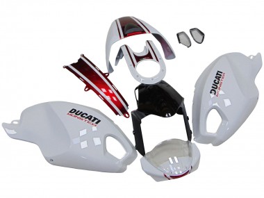 Best 2008-2012 Ducati Monster 696 796 1100 1100S Motorcycle Fairings - White Red Glossy Black